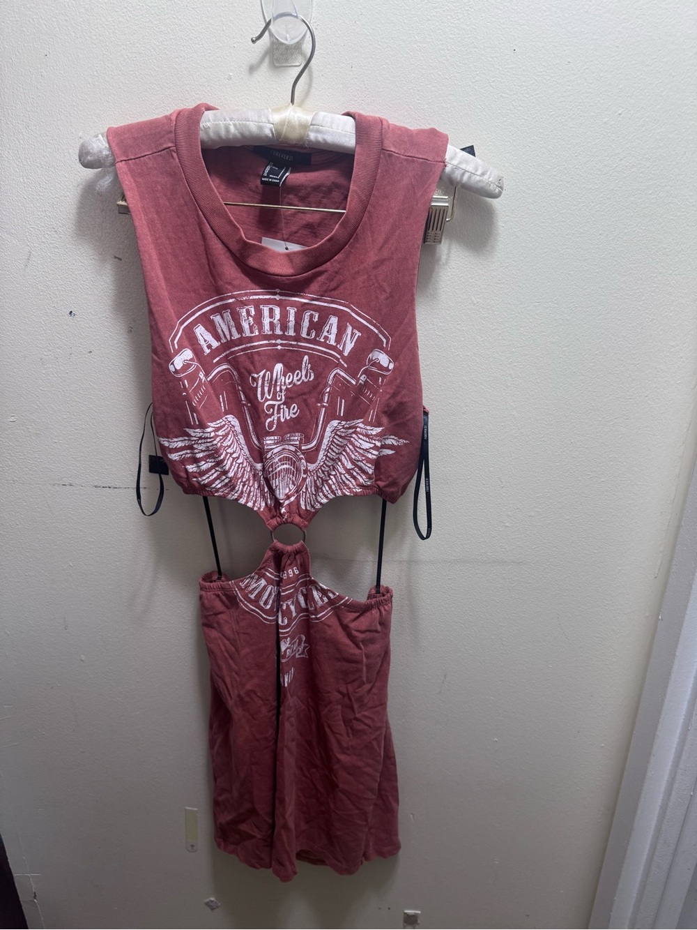 Forever 21 Mauve Graphic Cutout Mini Dress size small